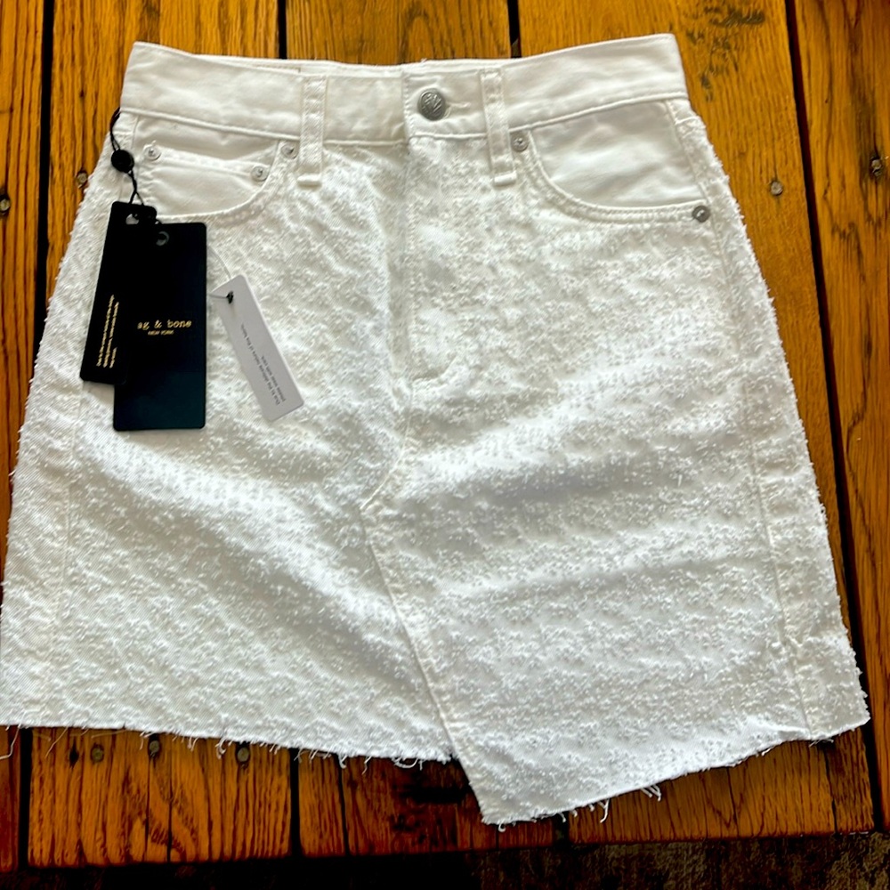 Rag &Bone white jean skirt new with tags size  XS